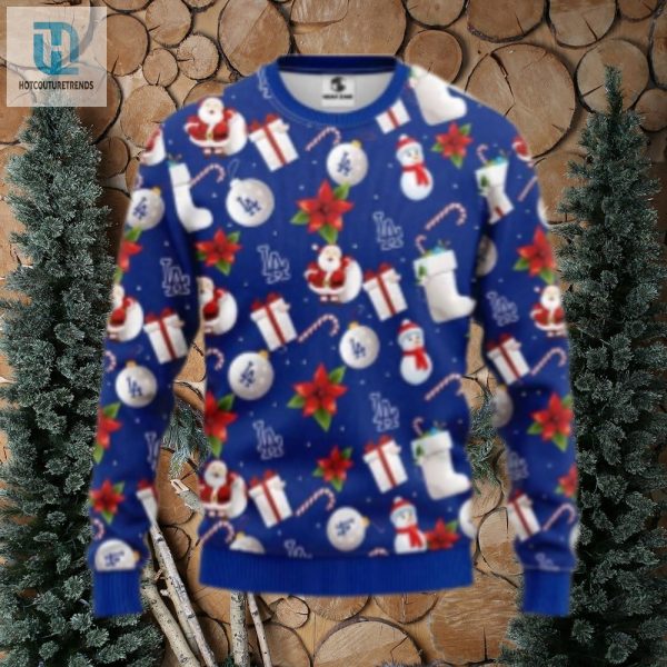 Santa Themed Dodgers Icons Ugly Christmas Sweater hotcouturetrends 1