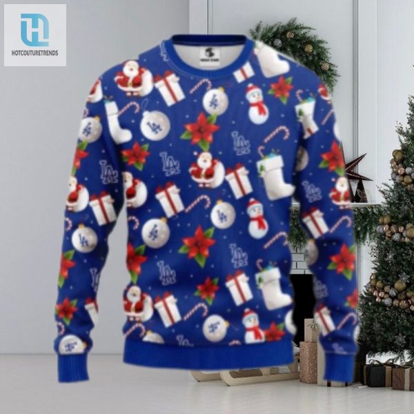 Santa Themed Dodgers Icons Ugly Christmas Sweater hotcouturetrends 1 1