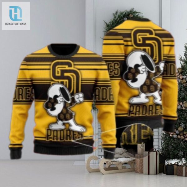 San Diego Padres Ugly Sweater With Snoopy Dabbing Design hotcouturetrends 1 1