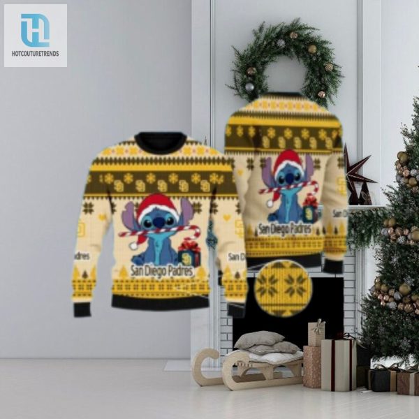 San Diego Padres Ugly Sweater Stitch Candy Cane Christmas hotcouturetrends 1 1