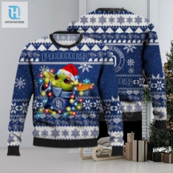 San Diego Padres Ugly Sweater Baby Yoda Christmas Lights hotcouturetrends 1 1