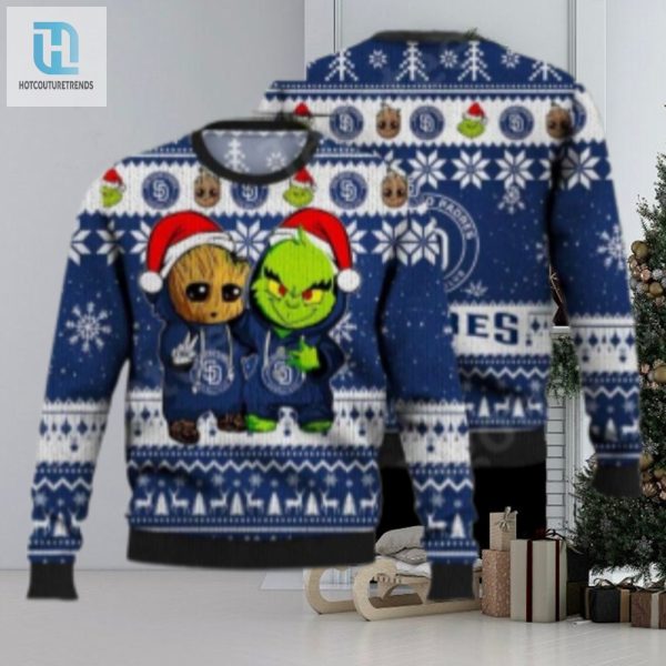 San Diego Padres Ugly Sweater Baby Groot And Grinch Design hotcouturetrends 1 1