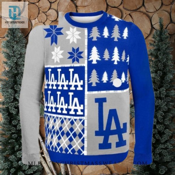 Patchwork Los Angeles Dodgers Christmas Sweater hotcouturetrends 1