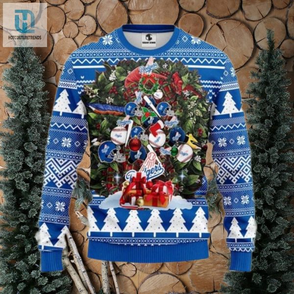 Mlb Dodgers Holiday Wreath With Ornaments Ugly Sweater hotcouturetrends 1