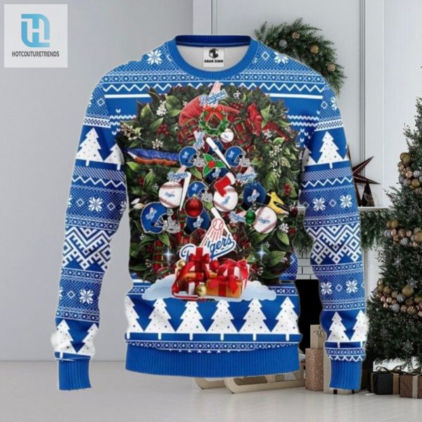 Mlb Dodgers Holiday Wreath With Ornaments Ugly Sweater hotcouturetrends 1 1