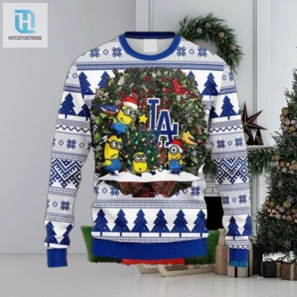 Minions Decorating La Dodgers Tree Ugly Christmas Sweater hotcouturetrends 1 1