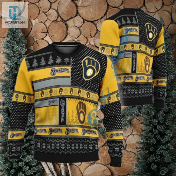 Milwaukee Brewers Patchwork Pattern Ugly Christmas Sweater hotcouturetrends 1