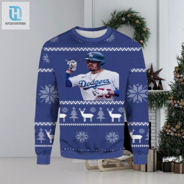 Los Angeles Dodgers Player Portrait Ugly Christmas Sweater hotcouturetrends 1 1