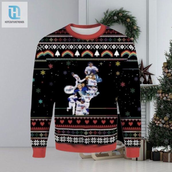 Los Angeles Dodgers 2020 Team Collage Xmas Sweater hotcouturetrends 1 1