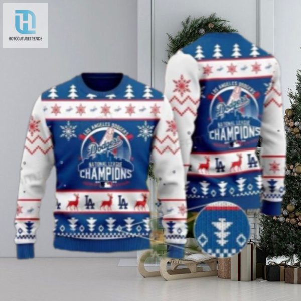 La Dodgers National League Champions Ugly Xmas Sweater hotcouturetrends 1 1