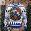 La Dodgers Logo With Santa Hat Wreath Christmas Sweater hotcouturetrends 1