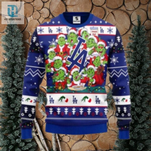 La Dodgers Grinch Family Holiday Ugly Christmas Sweater hotcouturetrends 1