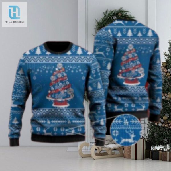 La Dodgers Christmas Ugly Sweater With Baseball Tree Design hotcouturetrends 1 1