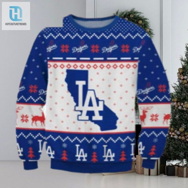 La Dodgers California Map Ugly Christmas Sweater hotcouturetrends 1 1