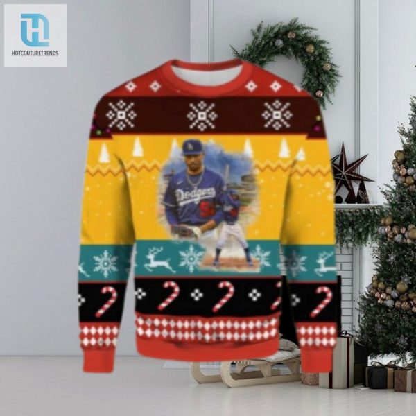 La Dodgers 5 Player Yellow And Red Ugly Christmas Sweater hotcouturetrends 1 1