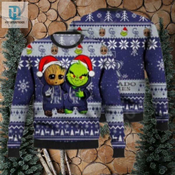 Groot And Grinch Mlb Colorado Rockies Ugly Christmas Sweater hotcouturetrends 1