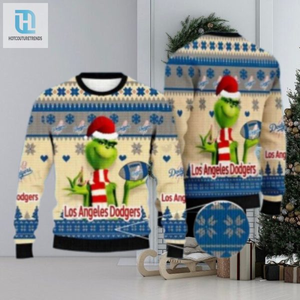 Grinch Themed Los Angeles Dodgers Ugly Xmas Sweater hotcouturetrends 1 1