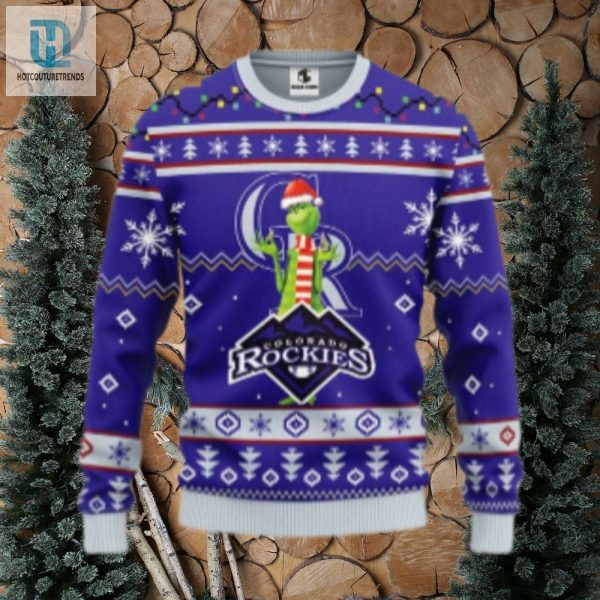 Grinch With Scarf Colorado Rockies Ugly Sweater Snowflake Design hotcouturetrends 1