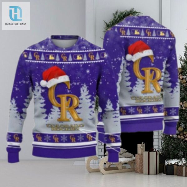 Gold Logo Christmas Hat Colorado Rockies Ugly Sweater Forest Design hotcouturetrends 1 1