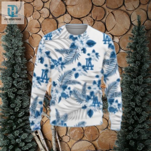 Floral Pattern Los Angeles Dodgers Ugly Christmas Sweater hotcouturetrends 1