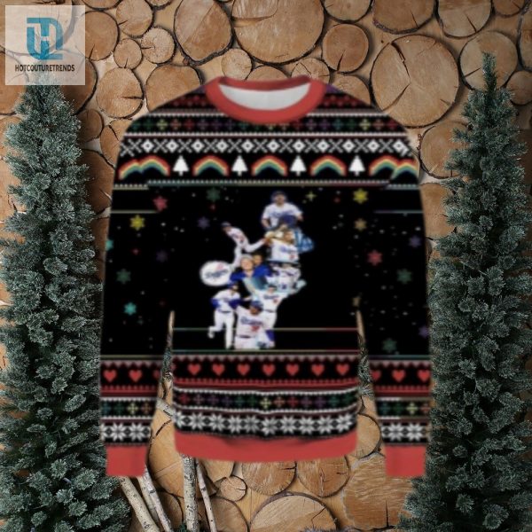 Dodgers Stacked Players Collage Black Ugly Christmas Sweater hotcouturetrends 1