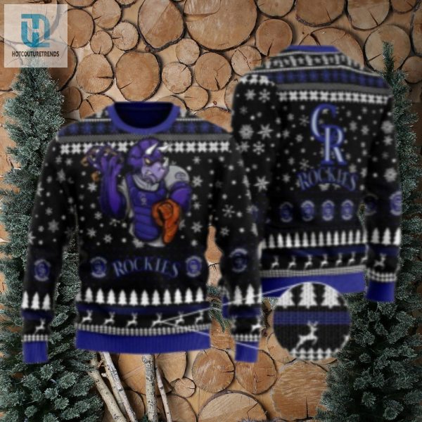 Dinosaur Catcher Colorado Rockies Ugly Christmas Sweater hotcouturetrends 1