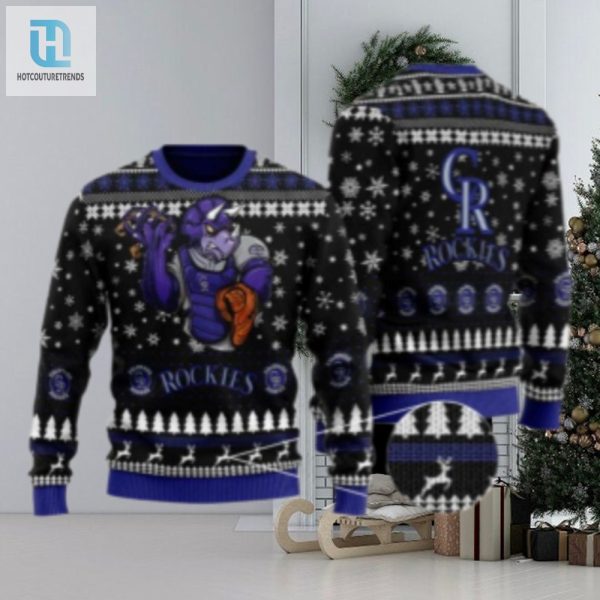 Dinosaur Catcher Colorado Rockies Ugly Christmas Sweater hotcouturetrends 1 1