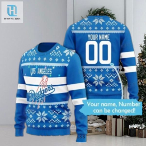 Customizable Name Dodgers Blue Christmas Sweater hotcouturetrends 1 1