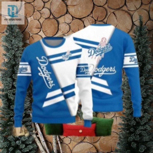 Classic La Dodgers White And Blue Striped Ugly Sweater hotcouturetrends 1