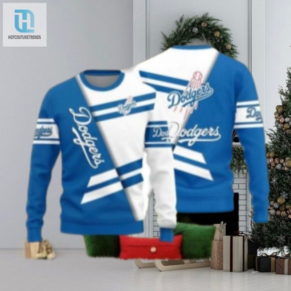 Classic La Dodgers White And Blue Striped Ugly Sweater hotcouturetrends 1 1