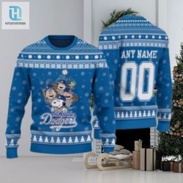 Charlie Brown Peanuts Customizable La Dodgers Ugly Sweater hotcouturetrends 1 1