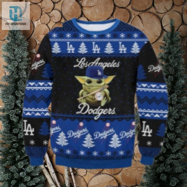 Baby Yoda Mlb Dodgers Christmas Tree Ugly Sweater hotcouturetrends 1