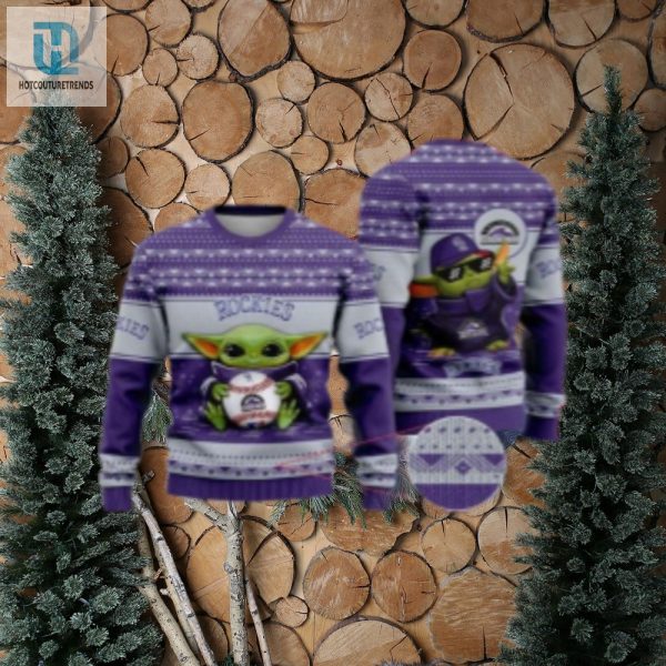 Baby Yoda Holding Baseball Colorado Rockies Ugly Sweater hotcouturetrends 1