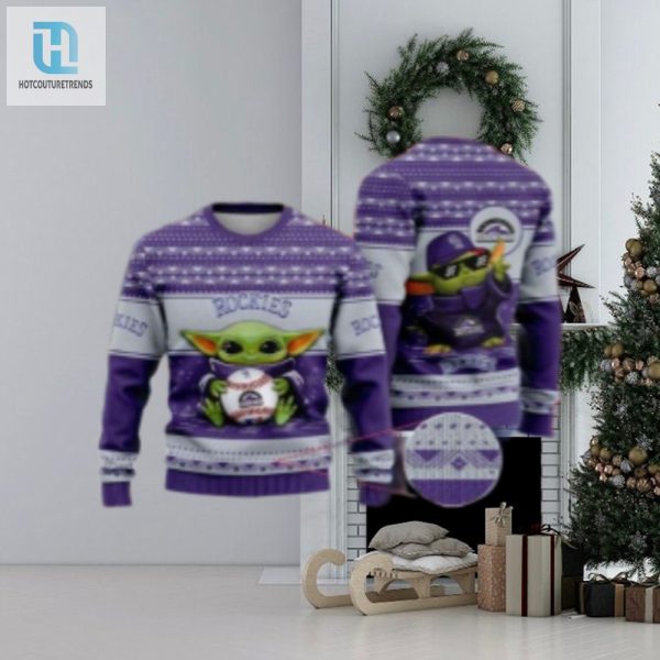 Baby Yoda Holding Baseball Colorado Rockies Ugly Sweater hotcouturetrends 1 1