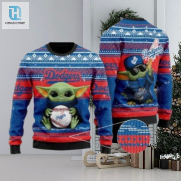 Baby Yoda Dodgers Holiday Spirit Ugly Christmas Sweater hotcouturetrends 1 1