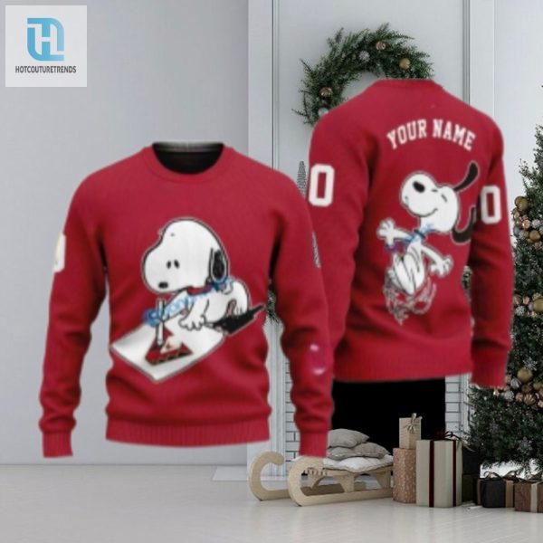 Arizona Diamondbacks Snoopy Red Custom Christmas Sweater hotcouturetrends 1 1