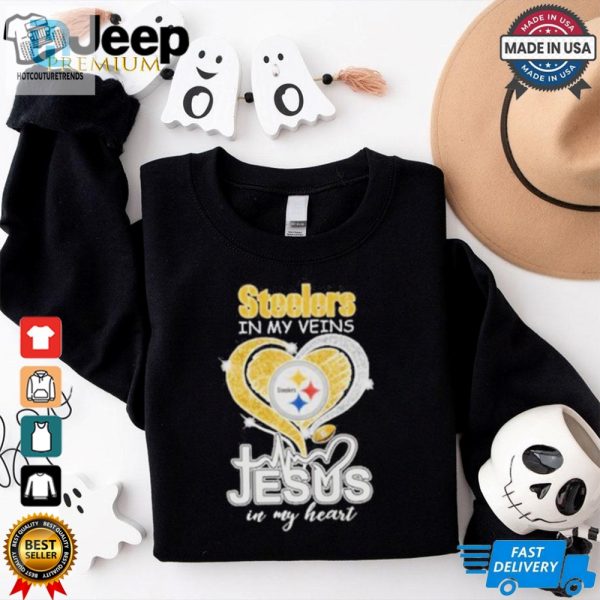 Pittsburgh Steelers In My Veins Jesus In My Heart New T Shirt hotcouturetrends 1 2