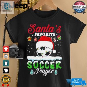 Santas Favorite Soccer Player Christmas Football T Shirt hotcouturetrends 1 3