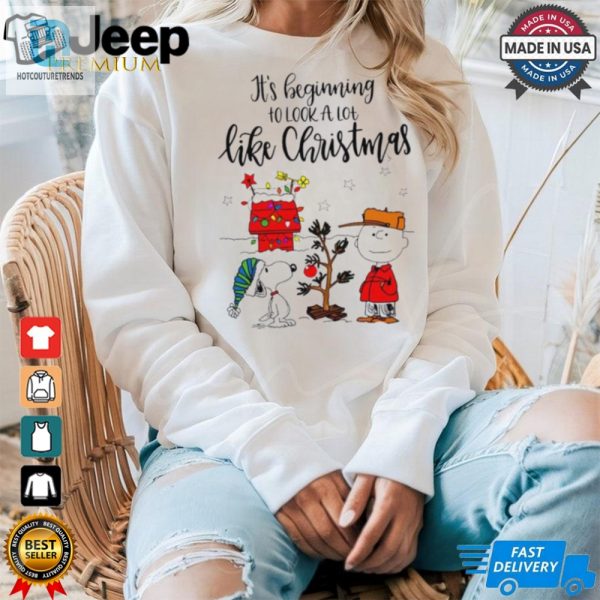 Snoopy Charlie Brown Peanuts Its Beginning To Look A Lot Like Christmas Shirt hotcouturetrends 1 3