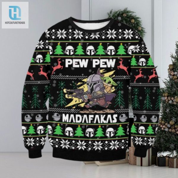 The Mandalorian Pew Pew Madafakas Ugly Sweater hotcouturetrends 1