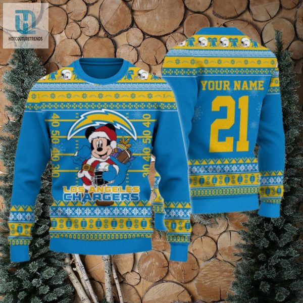 Los Angeles Chargers Mickey Mouse Santa Ugly Christmas Sweater hotcouturetrends 1 1