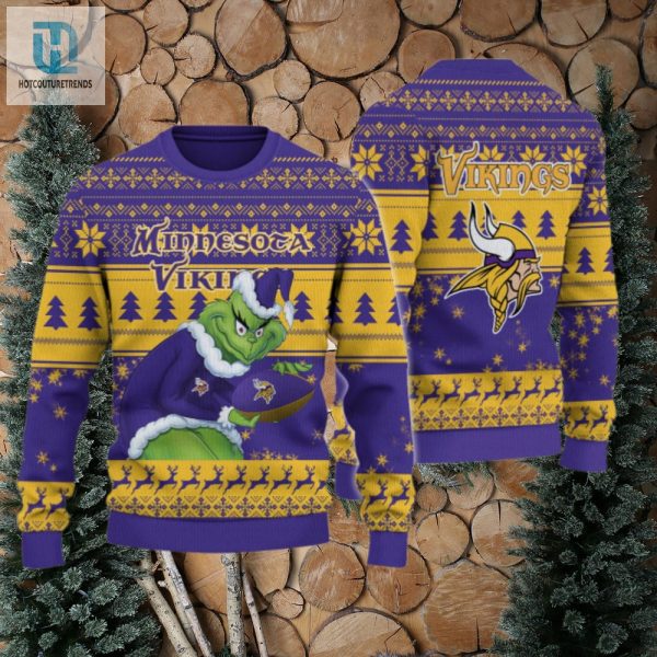 Minnesota Vikings Grinch Ugly Christmas Sweater hotcouturetrends 1 1