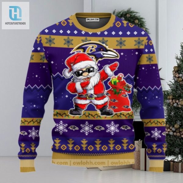 Baltimore Ravens Dabbing Santa Claus Ugly Christmas Sweater hotcouturetrends 1