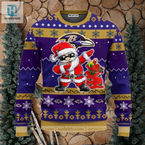 Baltimore Ravens Dabbing Santa Claus Ugly Christmas Sweater hotcouturetrends 1 1