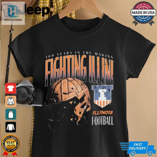 Leather Helmet 100 Years In The Making Fighting Illini Illinois Fighting Illini Football Vintage T Shirt hotcouturetrends 1 1