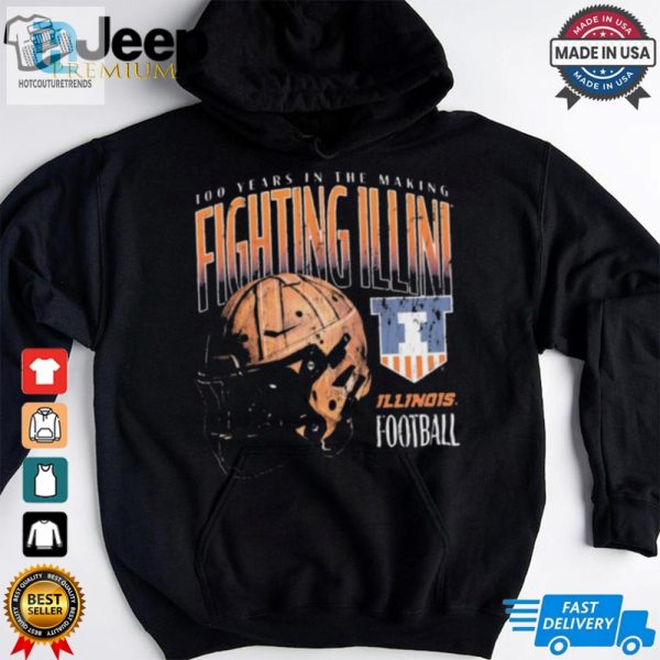 Leather Helmet 100 Years In The Making Fighting Illini Illinois Fighting Illini Football Vintage T Shirt hotcouturetrends 1 3