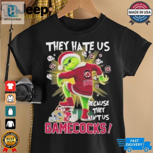 They Hate Us Because They Aint Us Grinch X South Carolina Gamecocks Stomp On College Teams Christmas Shirt hotcouturetrends 1 1