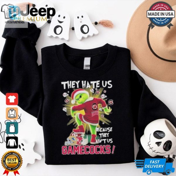 They Hate Us Because They Aint Us Grinch X South Carolina Gamecocks Stomp On College Teams Christmas Shirt hotcouturetrends 1 2