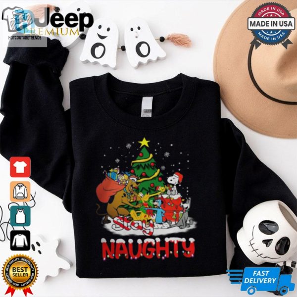 Stay Naughty Christmas T Shirt hotcouturetrends 1 2