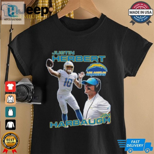 Nfl Justin Herbert And Jim Harbaugh Los Angeles Chargers Graphic T Shirt hotcouturetrends 1 1